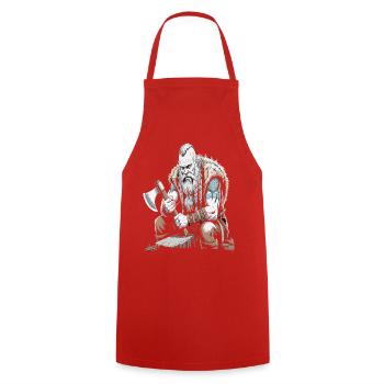 Légende viking viking marin Odin Raven Fighter - Tablier de cuisine - rouge - Devant - AI Model Male 185 dark (185cm)