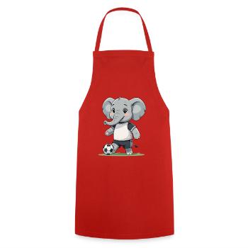 Elephant Soccer Soccer - Cooking Apron - red - Front - AI Model Male 185 dark (185cm)