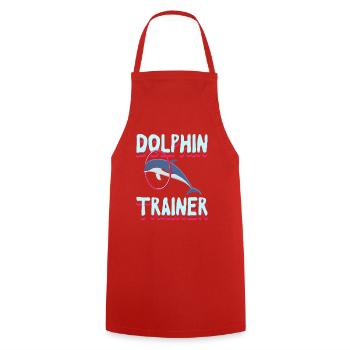 Dolphin Trainer Ocean Lover Design - Cooking Apron - red - Front - AI Model Male 185 dark (185cm)