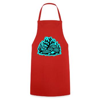Coral Reef Ocean Coral Icon - Cooking Apron - red - Front - AI Model Male 185 dark (185cm)