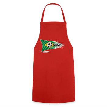 Drapeau du Brésil Football 2026 - Tablier de cuisine - rouge - Devant - AI Model Male 185 dark (185cm)