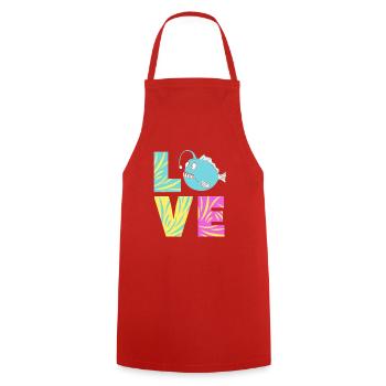 Frogfish - Cooking Apron - red - Front - AI Model Male 185 dark (185cm)
