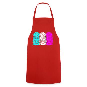 Maya kalender aztec Inka - Kochschürze - Rot - Vorne - AI Model Male 185 dark (185cm)