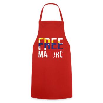 Carte libre du Venezuela de Maduro - Tablier de cuisine - rouge - Devant - AI Model Male 185 dark (185cm)