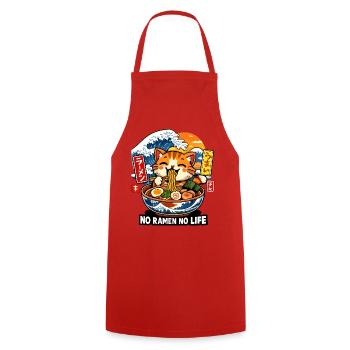 Ramen Is Life - Cooking Apron - red - Front - AI Model Male 185 dark (185cm)