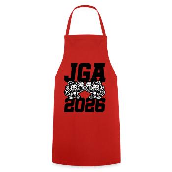 Jga 2026 Bachelor Party Monkeys - Cooking Apron - red - Front - AI Model Male 185 dark (185cm)