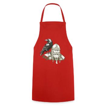 Légende viking viking marin Odin Raven Fighter - Tablier de cuisine - rouge - Devant - AI Model Male 185 dark (185cm)