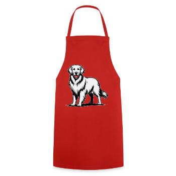 Golden Retriever in a Proud Pose - Cooking Apron - red - Front - AI Model Male 185 dark (185cm)
