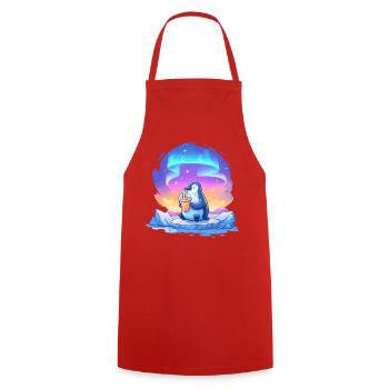 Pingouin Aurore avec Drink - Tablier de cuisine - rouge - Devant - AI Model Male 185 dark (185cm)