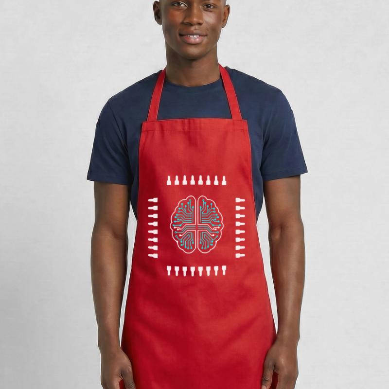 AI Brain Chip Processor Tech Vector Cooking Apron