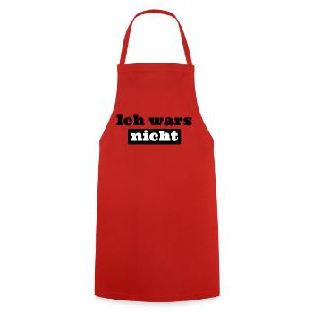 Ich wars nicht - Kochschürze - Rot - Vorne - AI Model Male 185 dark (185cm)