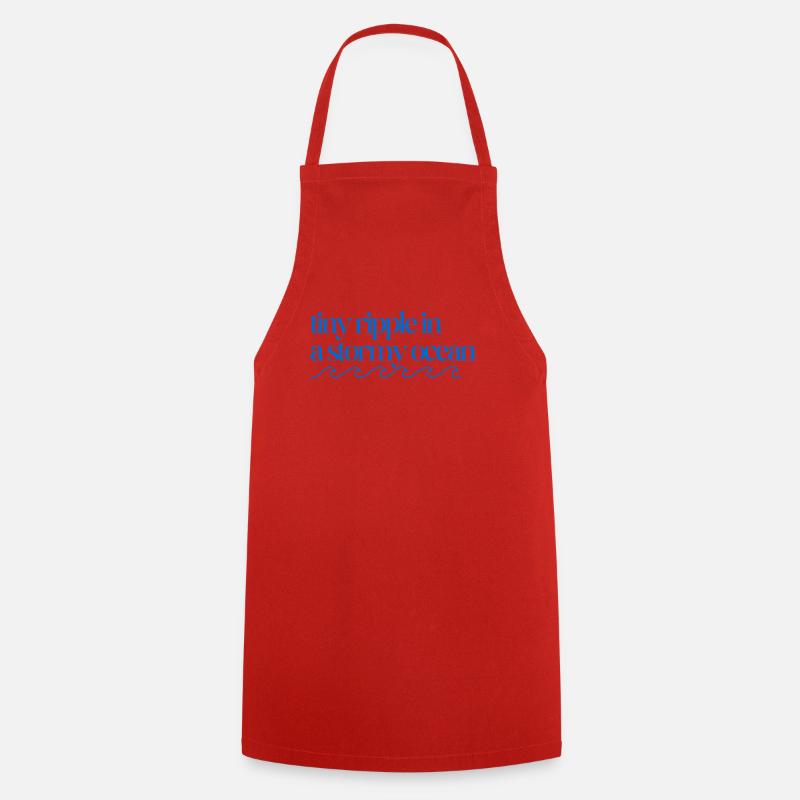 Tiny ripple in a stormy ocean with waves - Cooking Apron - red