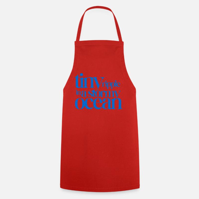 Tiny ripple in a stormy ocean - Cooking Apron - red