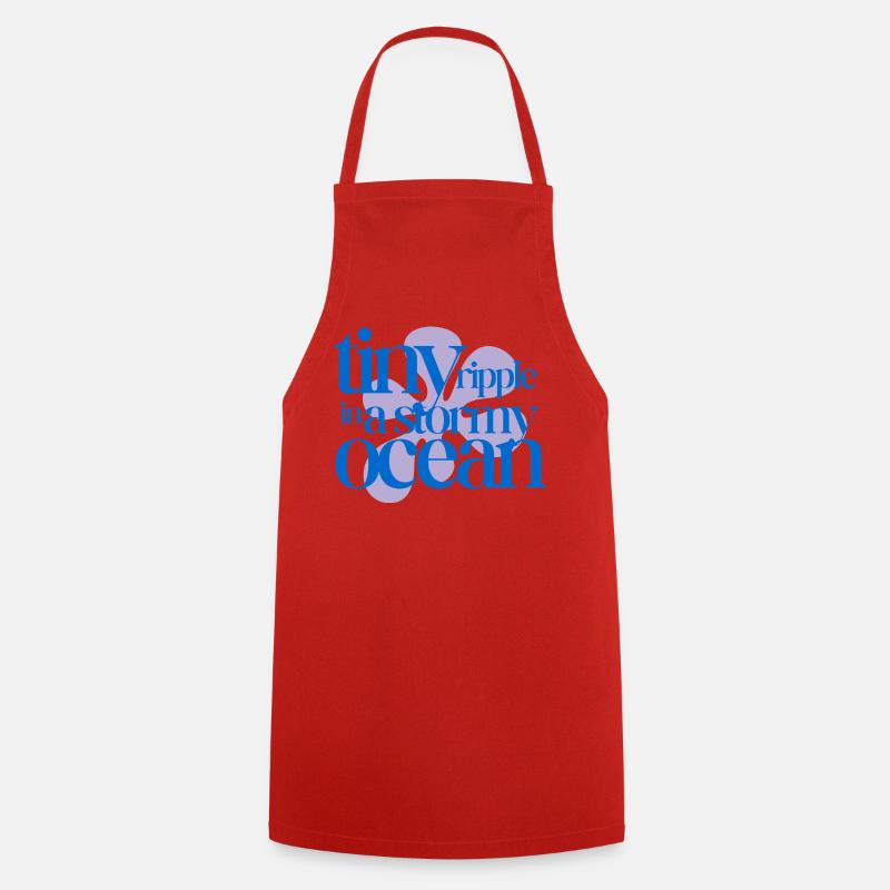 Tiny ripple in a stormy ocean (lavender) - Cooking Apron - red