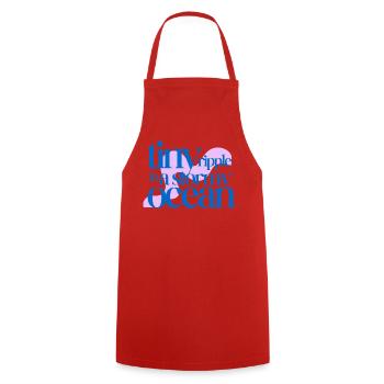 Tiny ripple in a stormy ocean (rosè background) - Cooking Apron - red - Front - AI Model Male 185 dark (185cm)