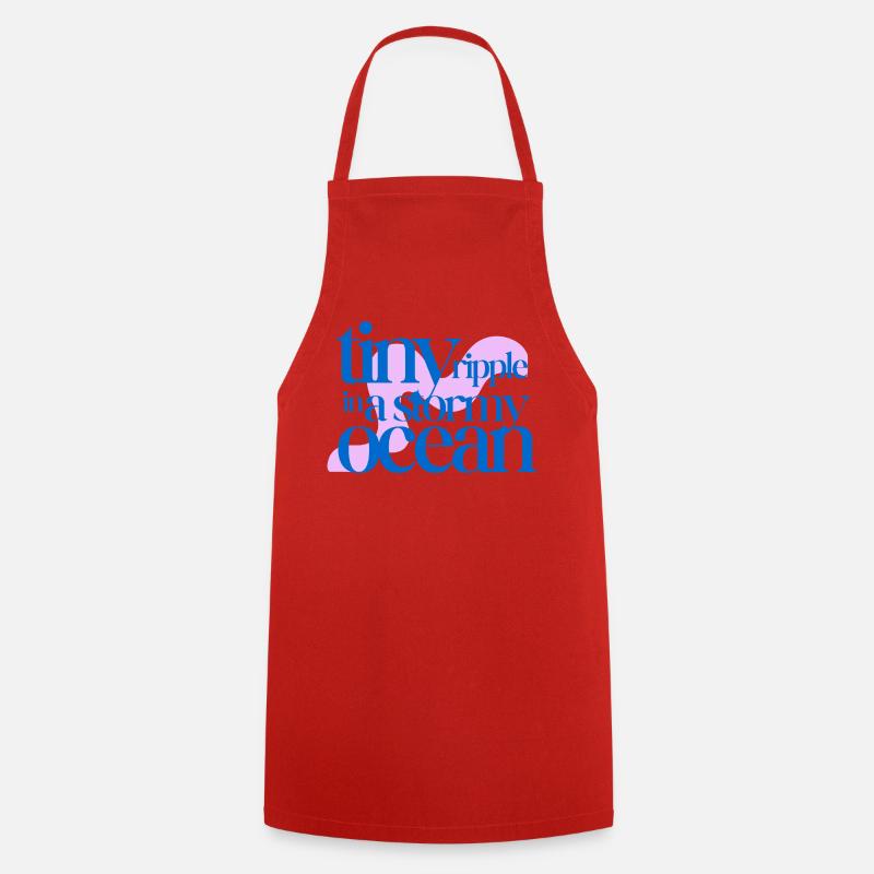 Tiny ripple in a stormy ocean (rosè background) - Cooking Apron - red