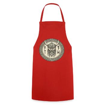 Légende viking viking marin Odin Raven Fighter - Tablier de cuisine - rouge - Devant - AI Model Male 185 dark (185cm)