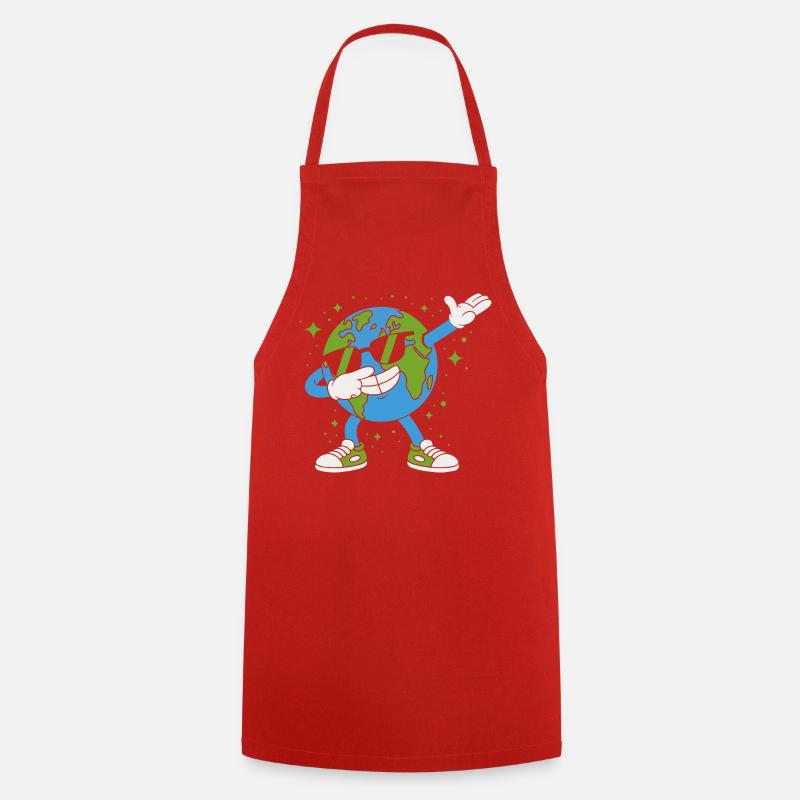 Mascotte terrestre Globe Groove - Tablier de cuisine - rouge