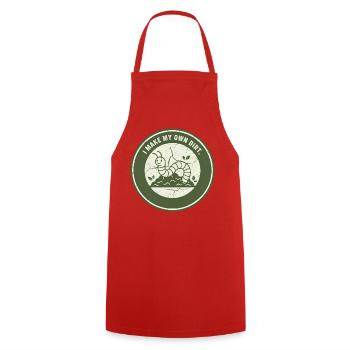 Worm compost: Independent soil - Cooking Apron - red - Front - AI Model Male 185 dark (185cm)