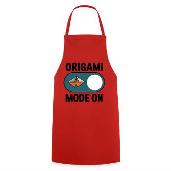 Origami Fashion On Paper Folding Hobby Saying for - Cooking Apron - red - Front - AI Model Male 185 dark (185cm)