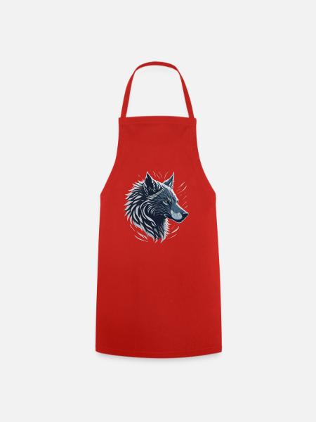 Blue Wolf - Kochschürze - Rot