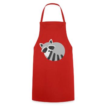 Style minimaliste de raton laveur endormi mignon - Tablier de cuisine - rouge - Devant - AI Model Male 185 dark (185cm)