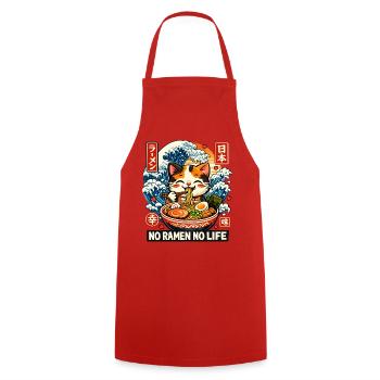 Ramen Katze Kanagawa - Kochschürze - Rot - Vorne - AI Model Male 185 dark (185cm)