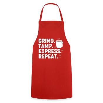 Barista Espresso Coffee Caféine - Tablier de cuisine - rouge - Devant - AI Model Male 185 dark (185cm)