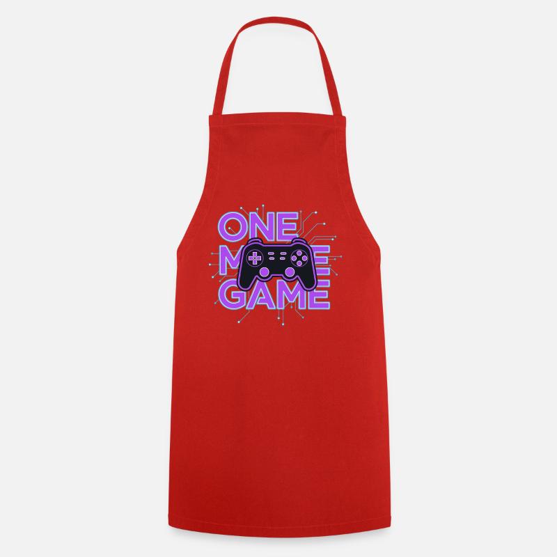 One Game Controller Neon Circuit - Cooking Apron - red