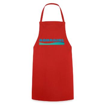 AQUAGIRL - Cooking Apron - red - Front - AI Model Male 185 dark (185cm)