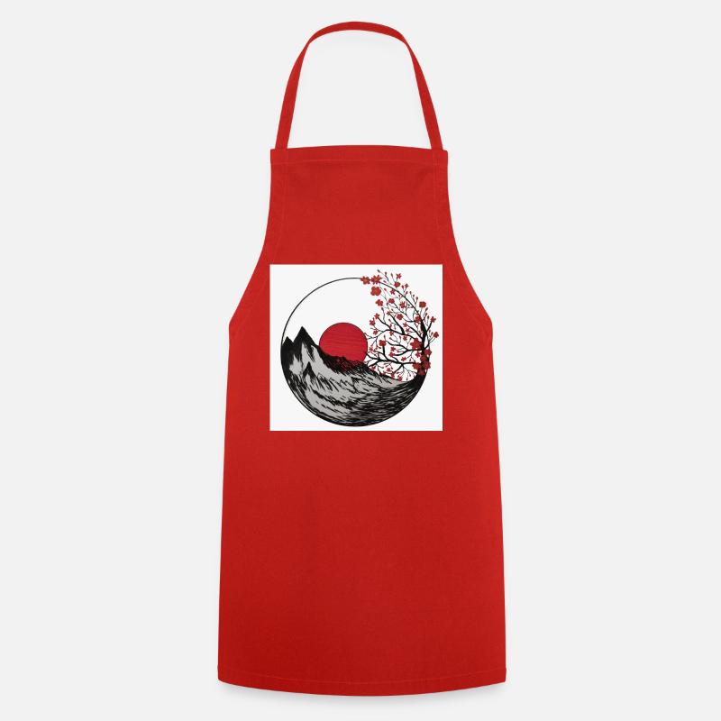 Mount Fuji - Cooking Apron - red