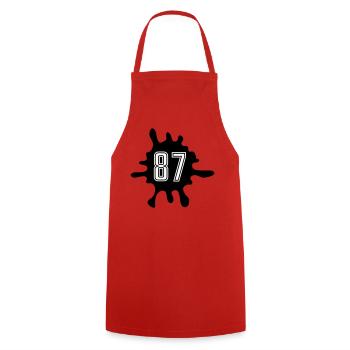 Nombre de Blobs 87 - Tablier de cuisine - rouge - Devant - AI Model Male 185 dark (185cm)