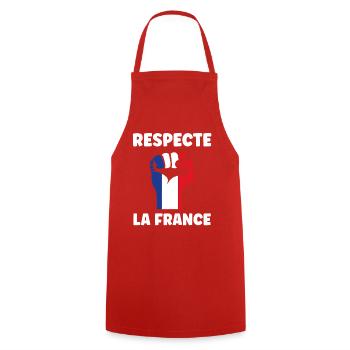 Respect France - Cooking Apron - red - Front - AI Model Male 185 dark (185cm)