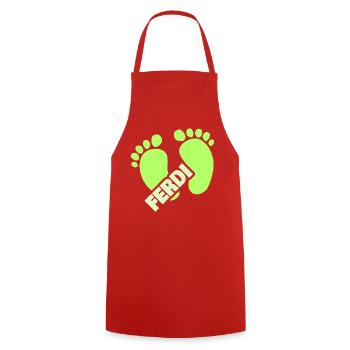 Birth of Ferdi - Cooking Apron - red - Front - AI Model Male 185 dark (185cm)
