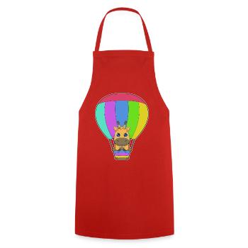 Montgolfière girafe - Tablier de cuisine - rouge - Devant - AI Model Male 185 dark (185cm)