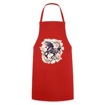Cheval Vintage - Tablier de cuisine - rouge - Devant - AI Model Male 185 dark (185cm)