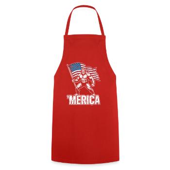 America Bigfoot Drôle 4 juillet Bigfoot Ameri - Tablier de cuisine - rouge - Devant - AI Model Male 185 dark (185cm)