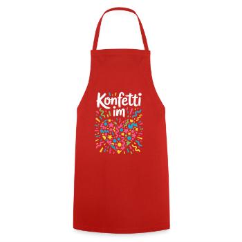 Konfetti Im Herzen Karneval Kostüm Damen Fasching - Kochschürze - Rot - Vorne - AI Model Male 185 dark (185cm)