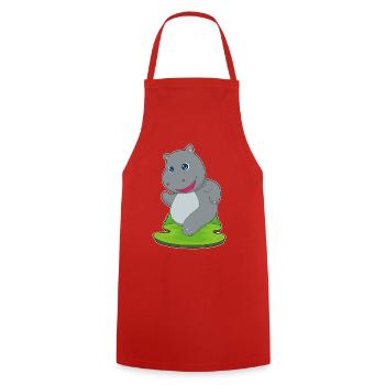 Hippopotamus Jogger Jogging Sports - Cooking Apron - red - Front - AI Model Male 185 dark (185cm)