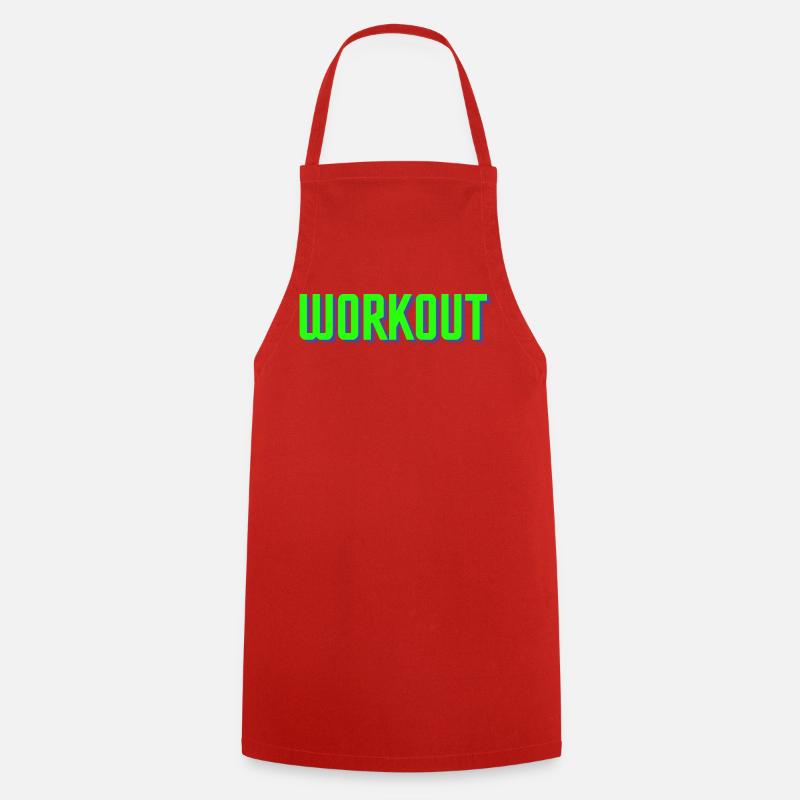 Workout Quote Minimalist - Cooking Apron - red