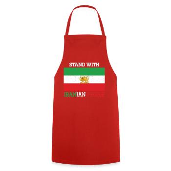 Stand With Iranian People Emblem - Cooking Apron - red - Front - AI Model Male 185 dark (185cm)