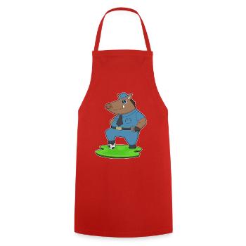 Police du Football des Sangliers - Tablier de cuisine - rouge - Devant - AI Model Male 185 dark (185cm)