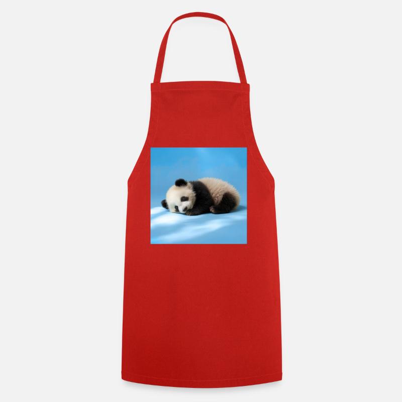 Blauer schlafender Panda - Kochschürze - Rot