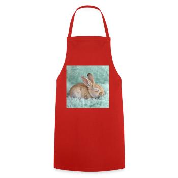 268 lapin - Tablier de cuisine - rouge - Devant - AI Model Male 185 dark (185cm)