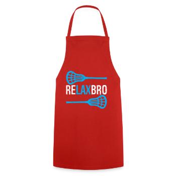 Relax Bro Lacrosse - Cooking Apron - red - Front - AI Model Male 185 dark (185cm)