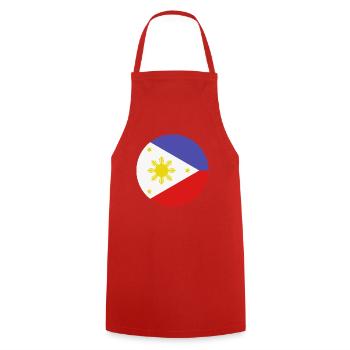 Philippines round flag - Cooking Apron - red - Front - AI Model Male 185 dark (185cm)