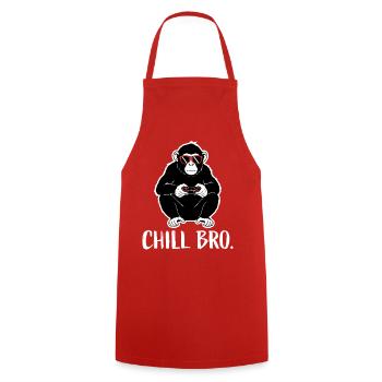 Chill monkey with controller - Cooking Apron - red - Front - AI Model Male 185 dark (185cm)