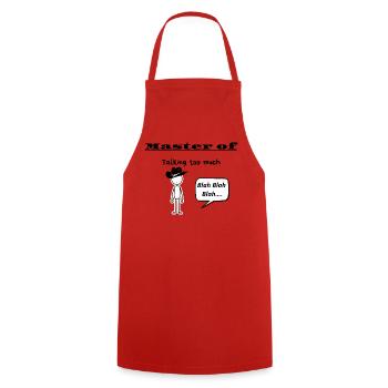 Maître de trop parler - Tablier de cuisine - rouge - Devant - AI Model Male 185 dark (185cm)