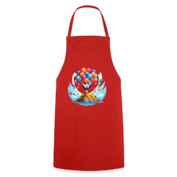 Balloon Island Clown with Color Balloons - Cooking Apron - red - Front - AI Model Male 185 dark (185cm)
