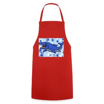 Mosasaurus Dino - Cooking Apron - red - Front - AI Model Male 185 dark (185cm)